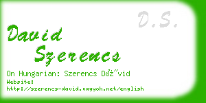 david szerencs business card